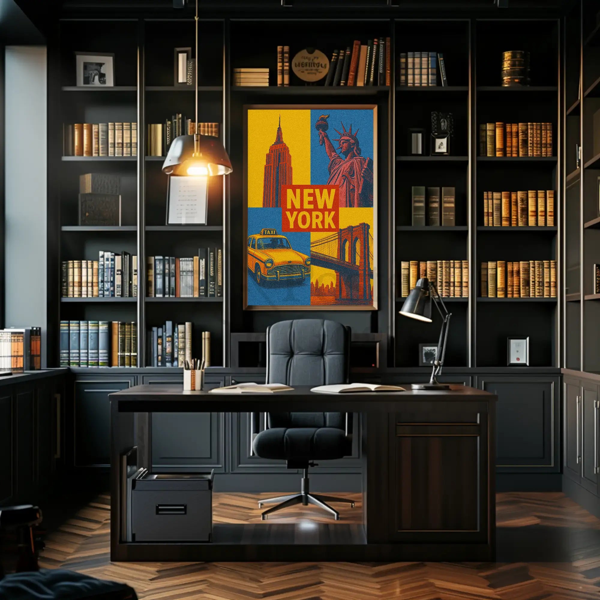 New York Icons Retro Travel Poster PosterGoat