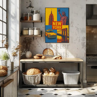 New York Icons Retro Travel Poster PosterGoat