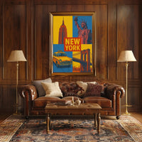 New York Icons Retro Travel Poster PosterGoat