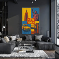 New York Icons Retro Travel Poster PosterGoat
