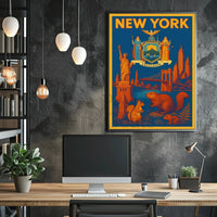 New York Icons Vintage Travel Poster PosterGoat