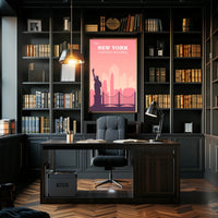 New York Landmarks Vintage Travel Poster PosterGoat