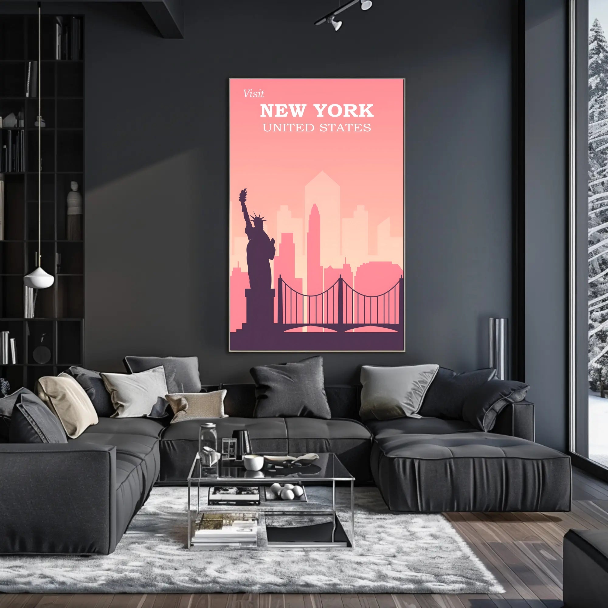 New York Landmarks Vintage Travel Poster PosterGoat