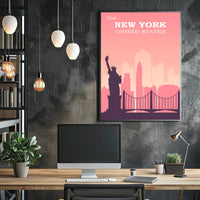 New York Landmarks Vintage Travel Poster PosterGoat