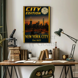 New York Skyline Elegance Travel Poster PosterGoat