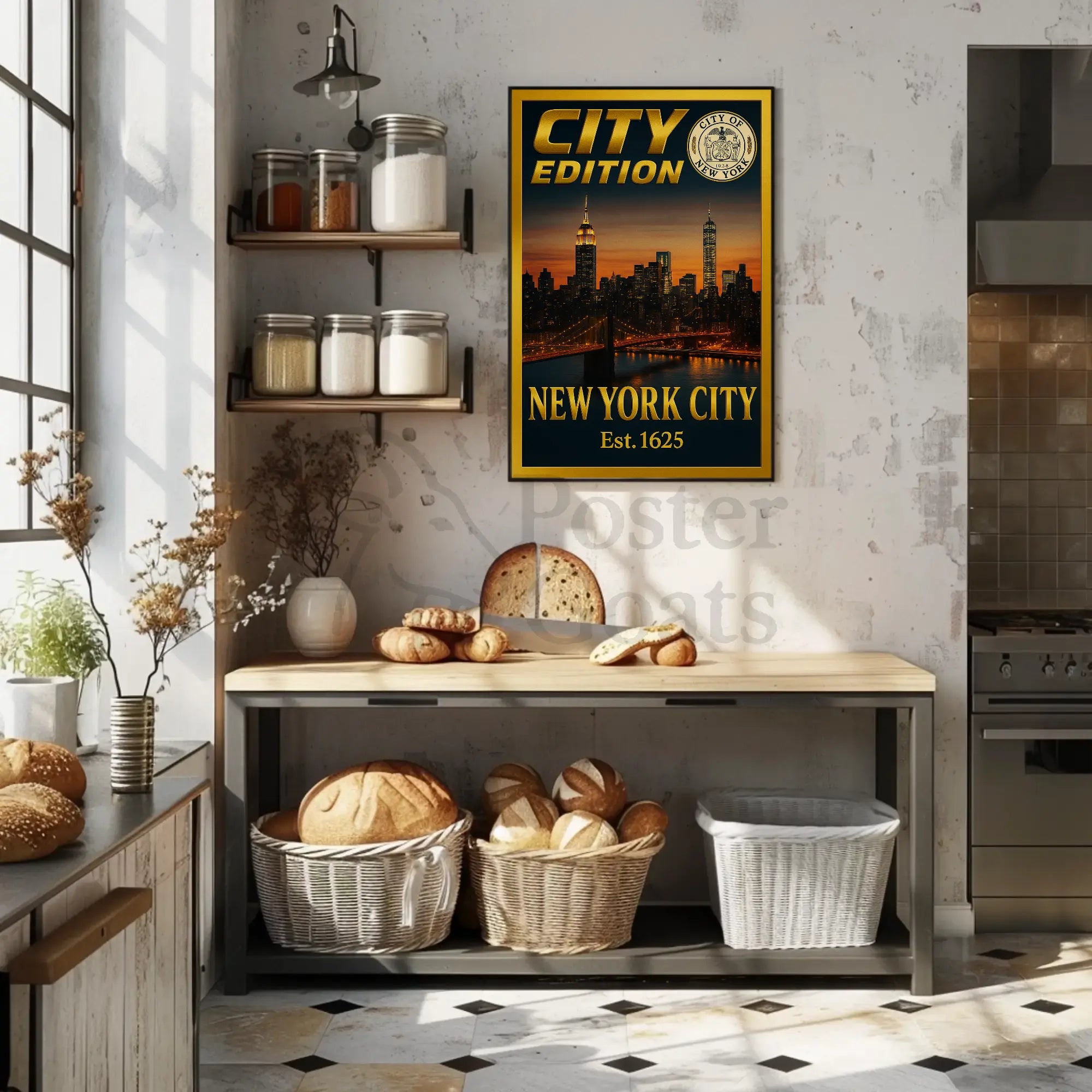 New York Skyline Elegance Travel Poster PosterGoat