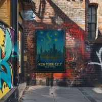 New York Skyline Van Gogh Style Travel Poster PosterGoat