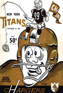 New York Titans vs Chargers 1962 Vintage Sports Poster PosterGoat