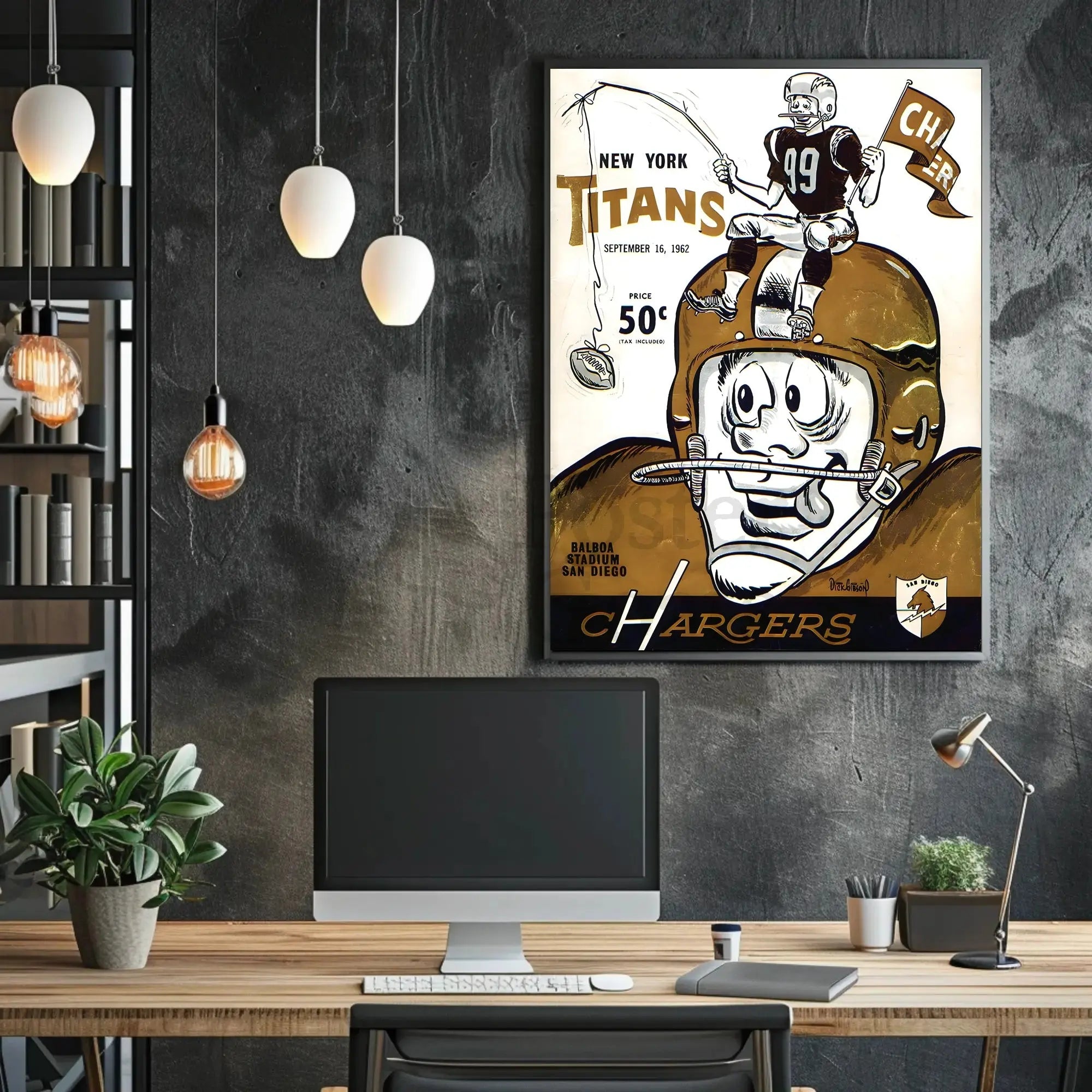 New York Titans vs Chargers 1962 Vintage Sports Poster PosterGoat