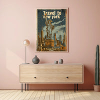 New York Vintage Travel Poster Featuring Statue of Liberty PosterGoat