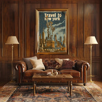New York Vintage Travel Poster Featuring Statue of Liberty PosterGoat