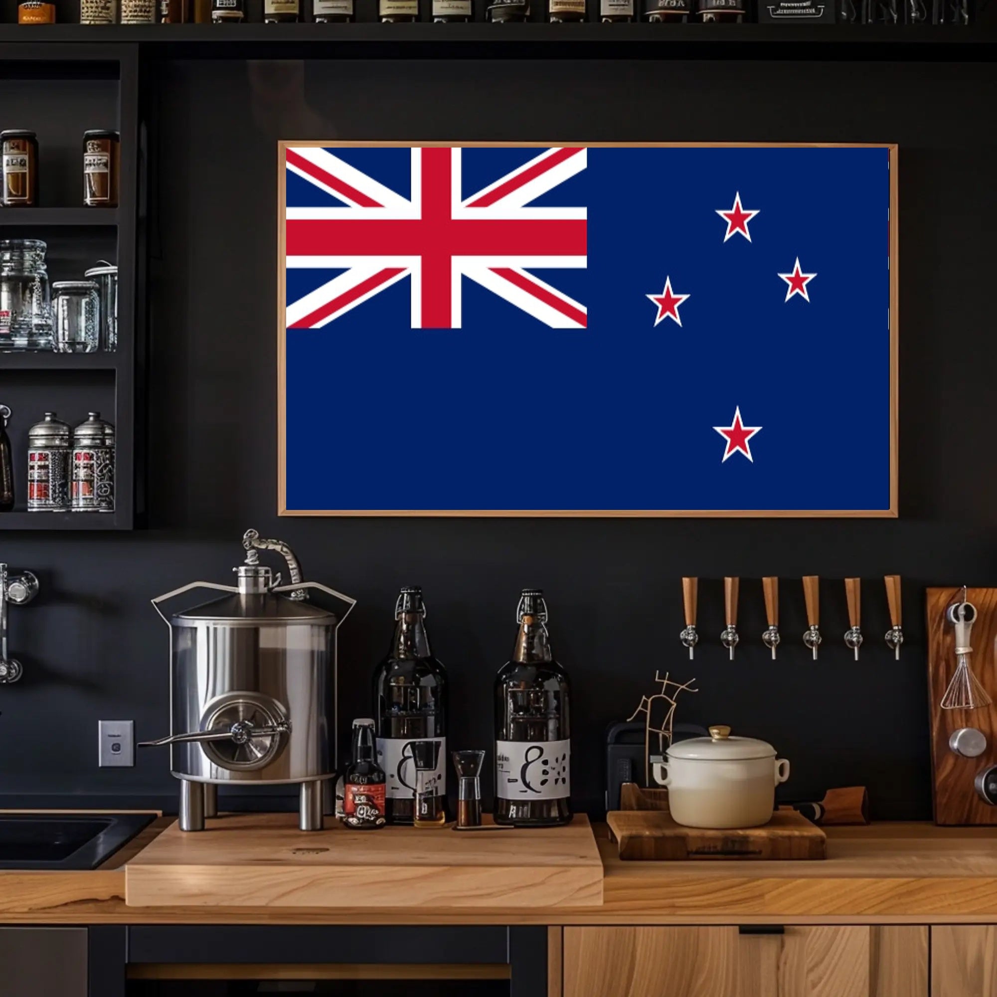 New Zealand Flag Display - Country Flag Poster PosterGoat