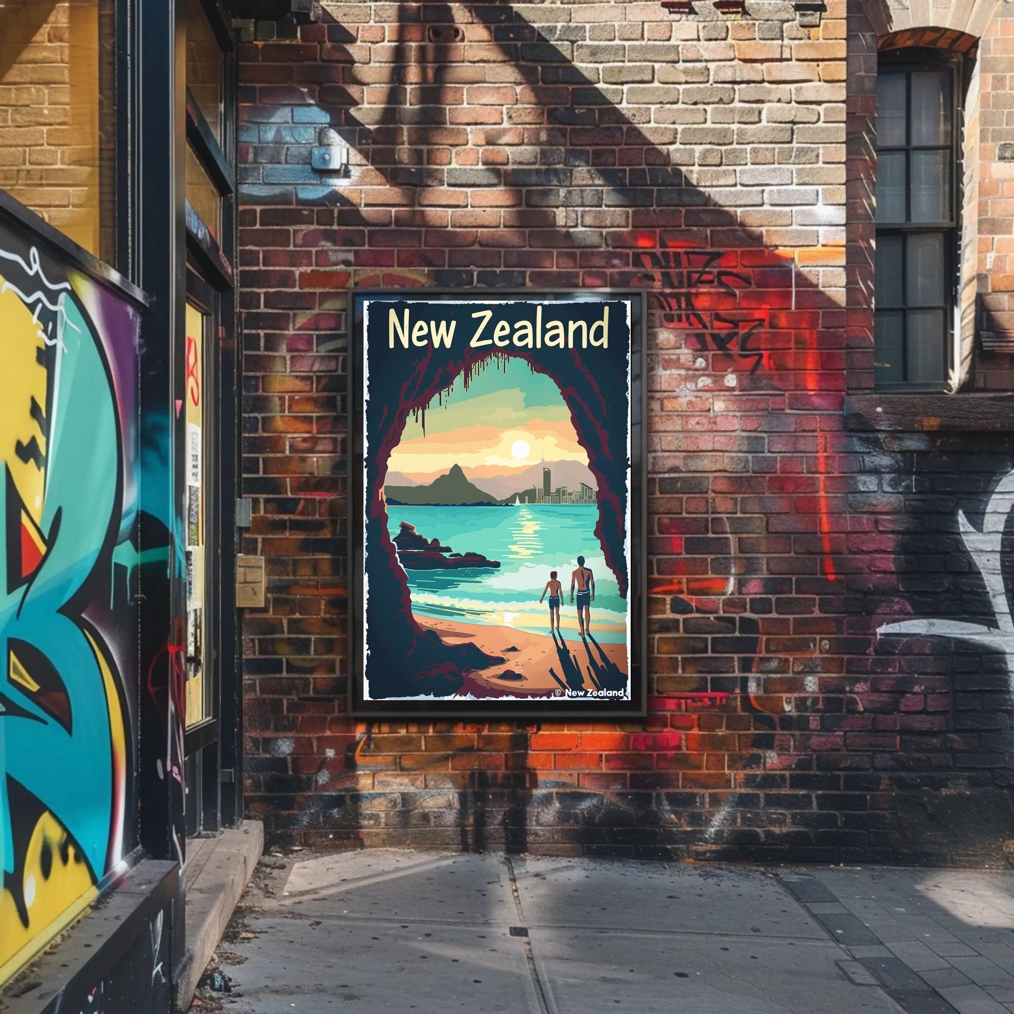 New Zealand Scenic Vintage Travel Poster PosterGoat