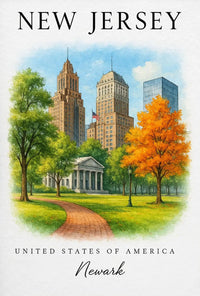 Newark Urban Serenity Art Travel Poster PosterGoat