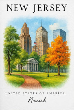 Newark Urban Serenity Art Travel Poster PosterGoat
