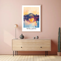 Newcastle Cityscape at Sunset: Urban or Cityscape Poster PosterGoat