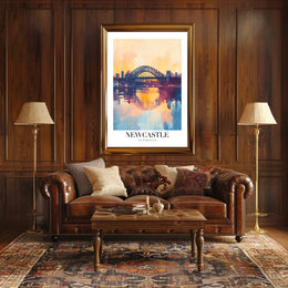 Newcastle Cityscape at Sunset: Urban or Cityscape Poster PosterGoat