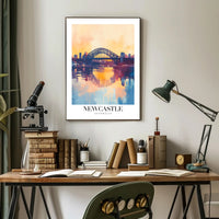 Newcastle Cityscape at Sunset: Urban or Cityscape Poster PosterGoat