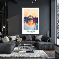 Newcastle Cityscape at Sunset: Urban or Cityscape Poster PosterGoat