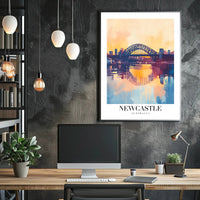 Newcastle Cityscape at Sunset: Urban or Cityscape Poster PosterGoat