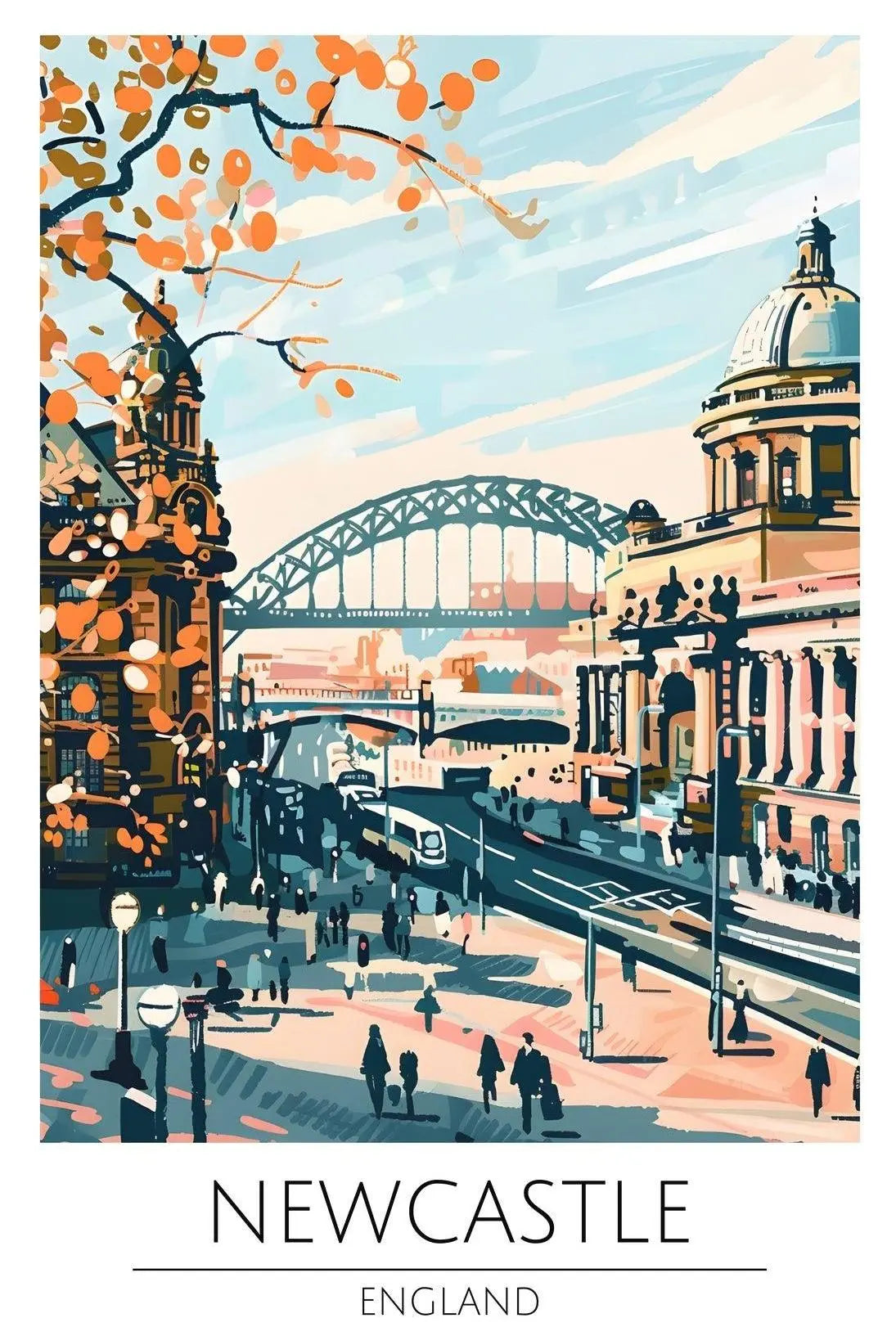 Newcastle England Travel Poster PosterGoat