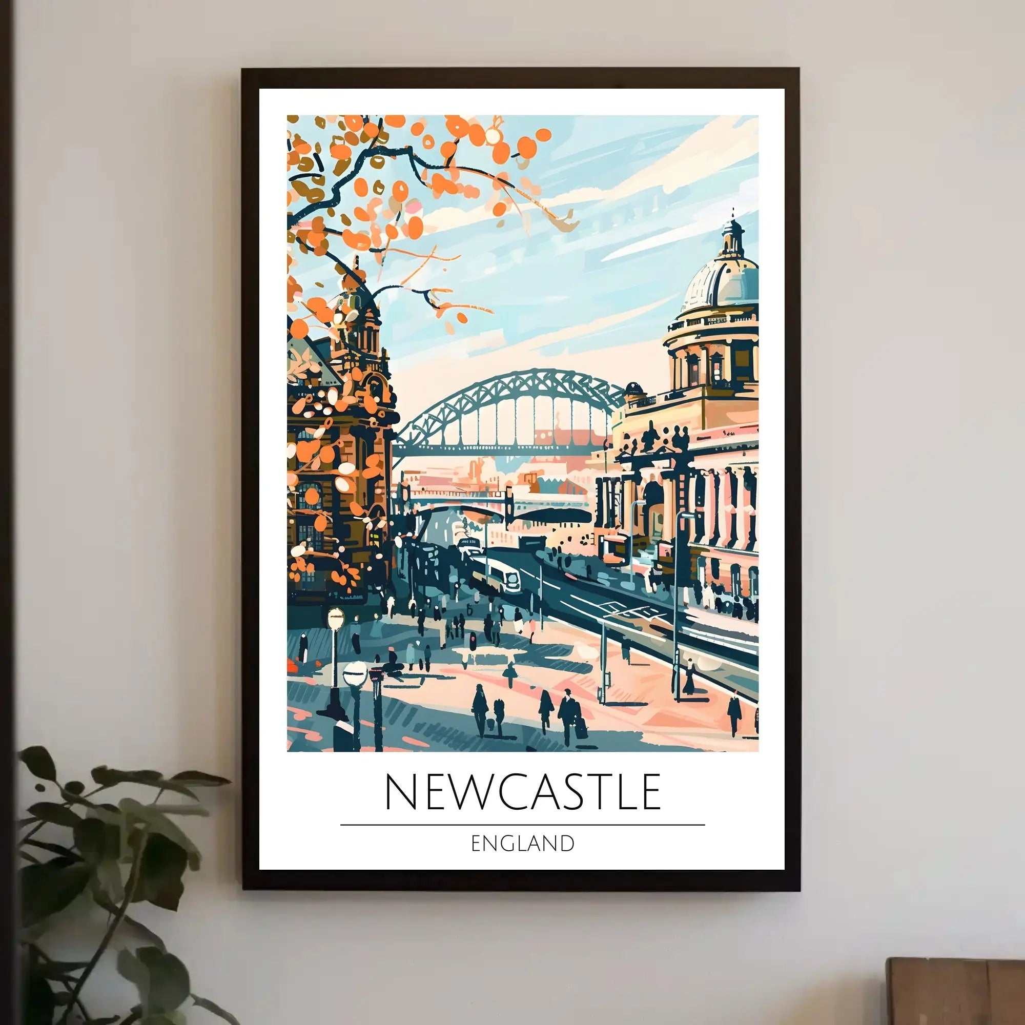 Newcastle England Travel Poster PosterGoat