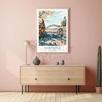 Newcastle England Travel Poster PosterGoat