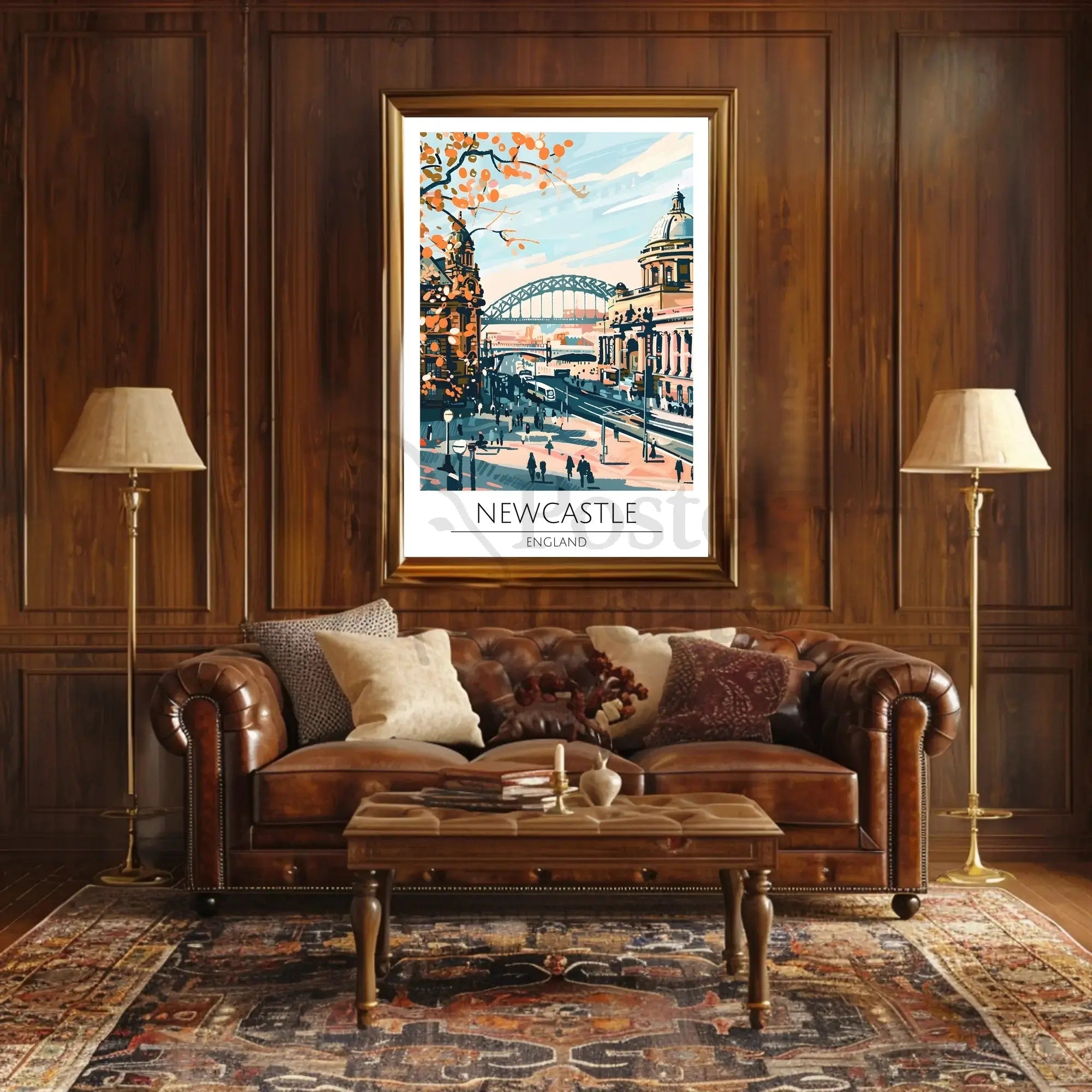 Newcastle England Travel Poster PosterGoat
