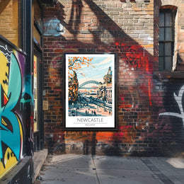 Newcastle England Travel Poster PosterGoat