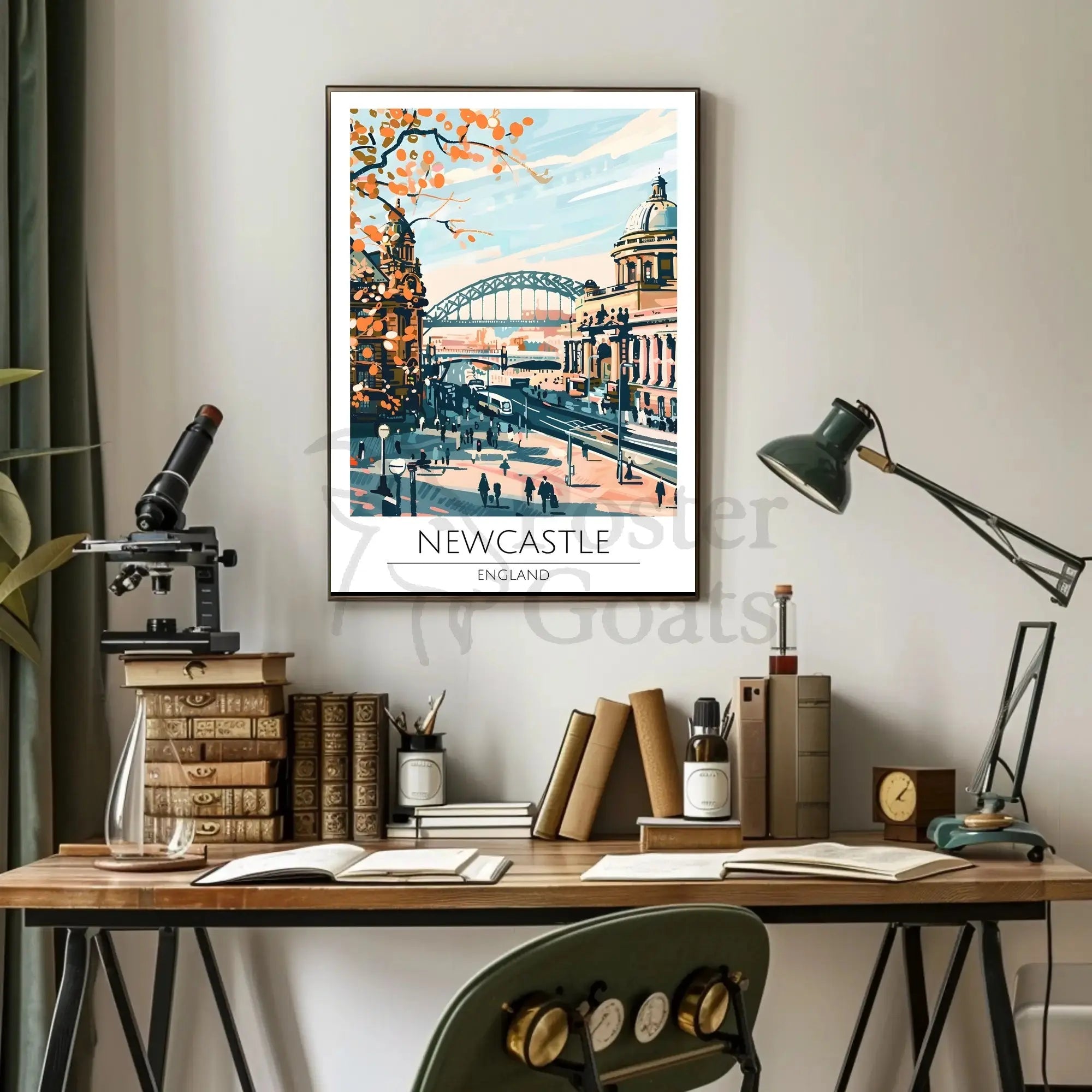 Newcastle England Travel Poster PosterGoat