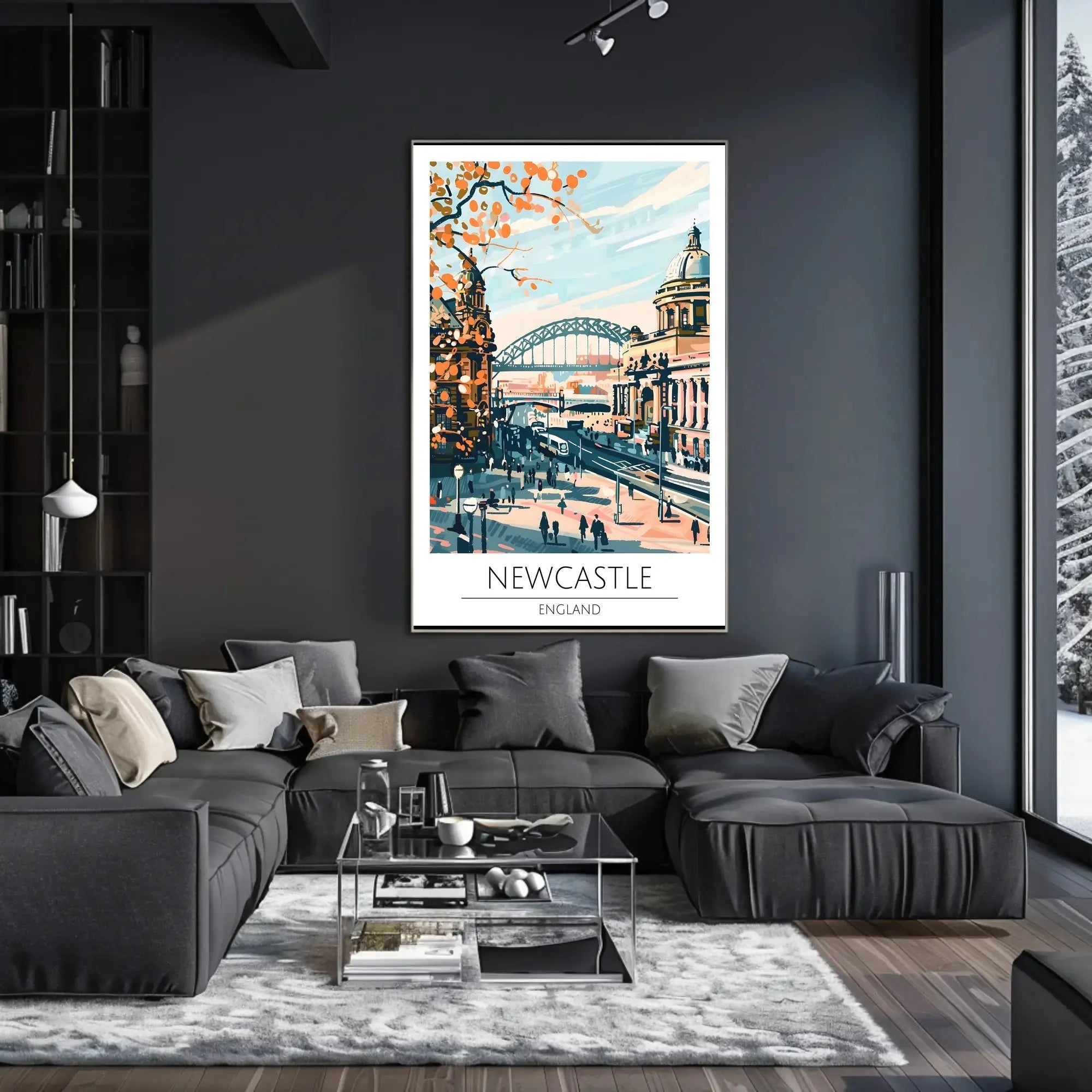 Newcastle England Travel Poster PosterGoat
