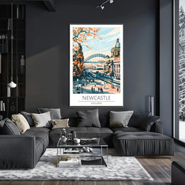 Newcastle England Travel Poster PosterGoat