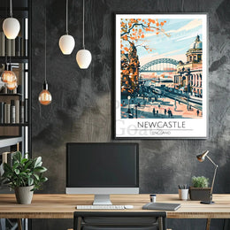 Newcastle England Travel Poster PosterGoat