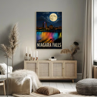 Niagara Falls Illuminated Nightscape Travel Poster PosterGoat