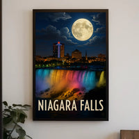 Niagara Falls Illuminated Nightscape Travel Poster PosterGoat
