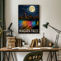 Niagara Falls Illuminated Nightscape Travel Poster PosterGoat