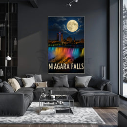 Niagara Falls Illuminated Nightscape Travel Poster PosterGoat