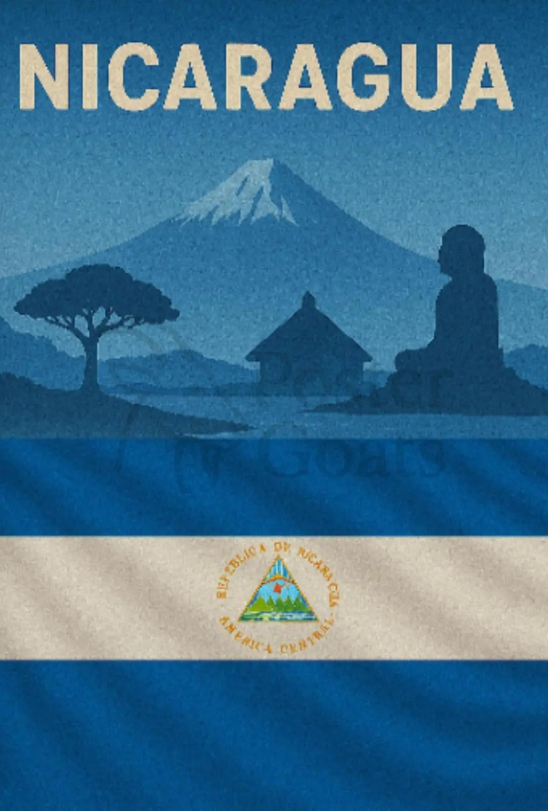 Nicaragua Vintage Scenic Travel Poster PosterGoat
