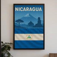 Nicaragua Vintage Scenic Travel Poster PosterGoat