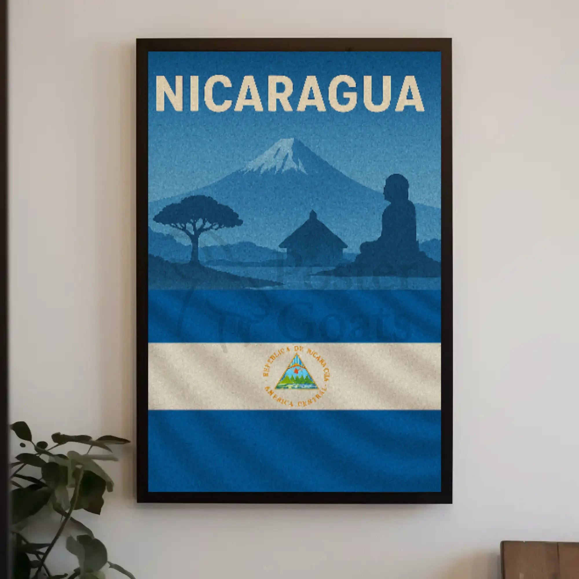 Nicaragua Vintage Scenic Travel Poster PosterGoat