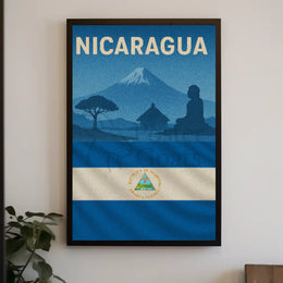 Nicaragua Vintage Scenic Travel Poster PosterGoat