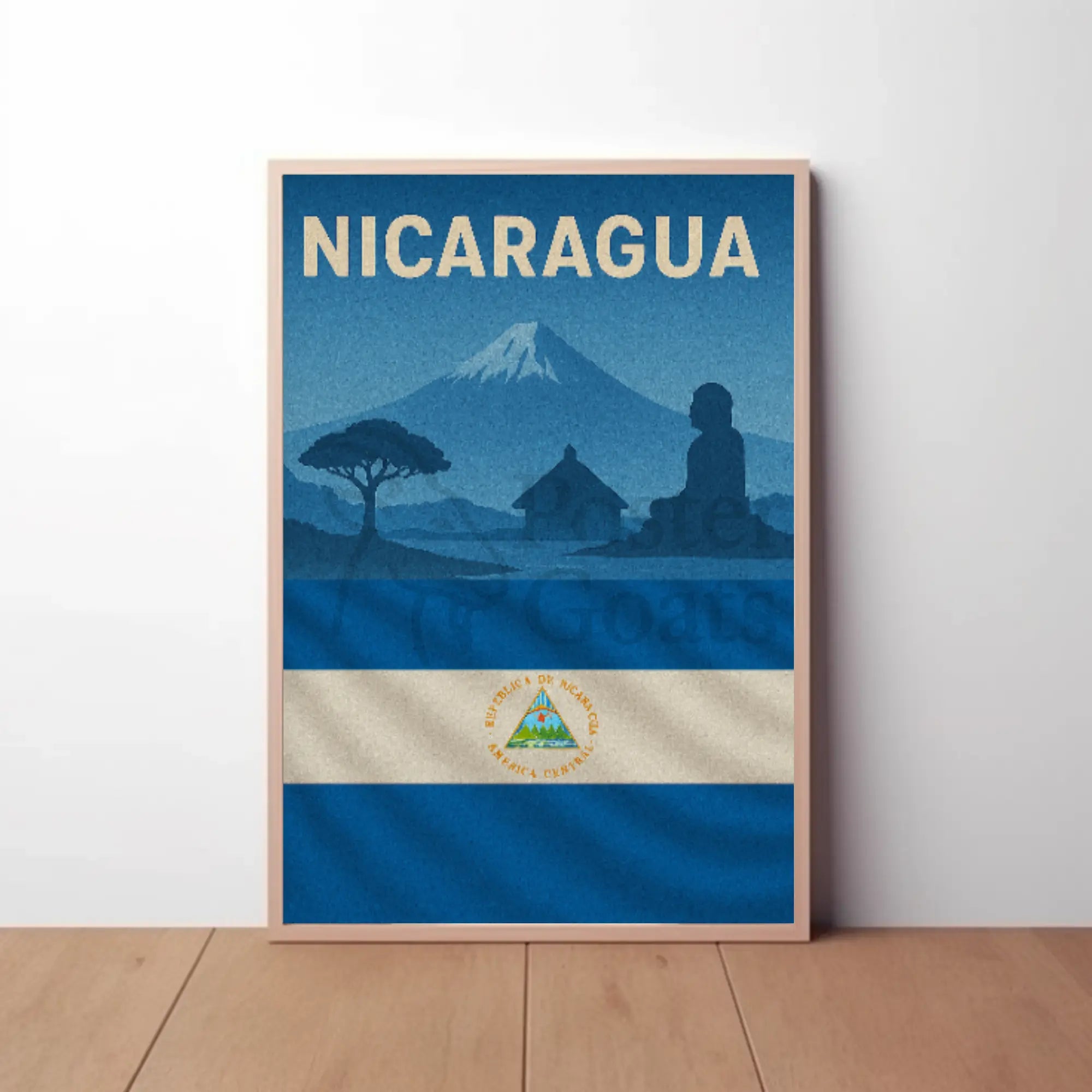 Nicaragua Vintage Scenic Travel Poster PosterGoat