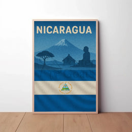 Nicaragua Vintage Scenic Travel Poster PosterGoat