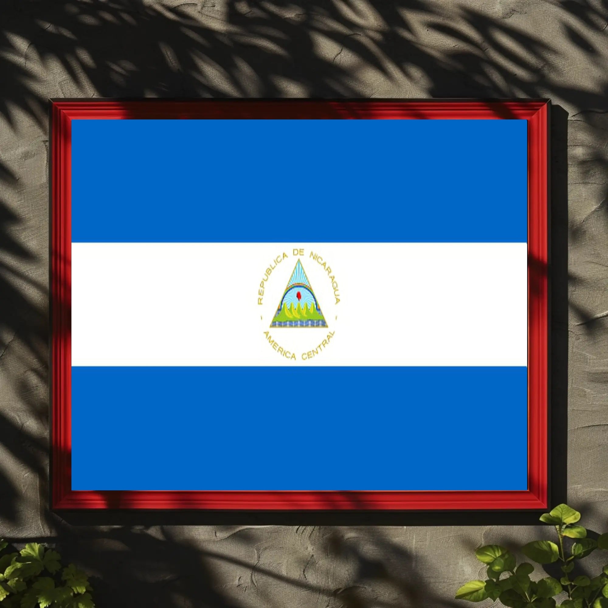 Nicaraguan National Flag Representation Country Flag Poster PosterGoat