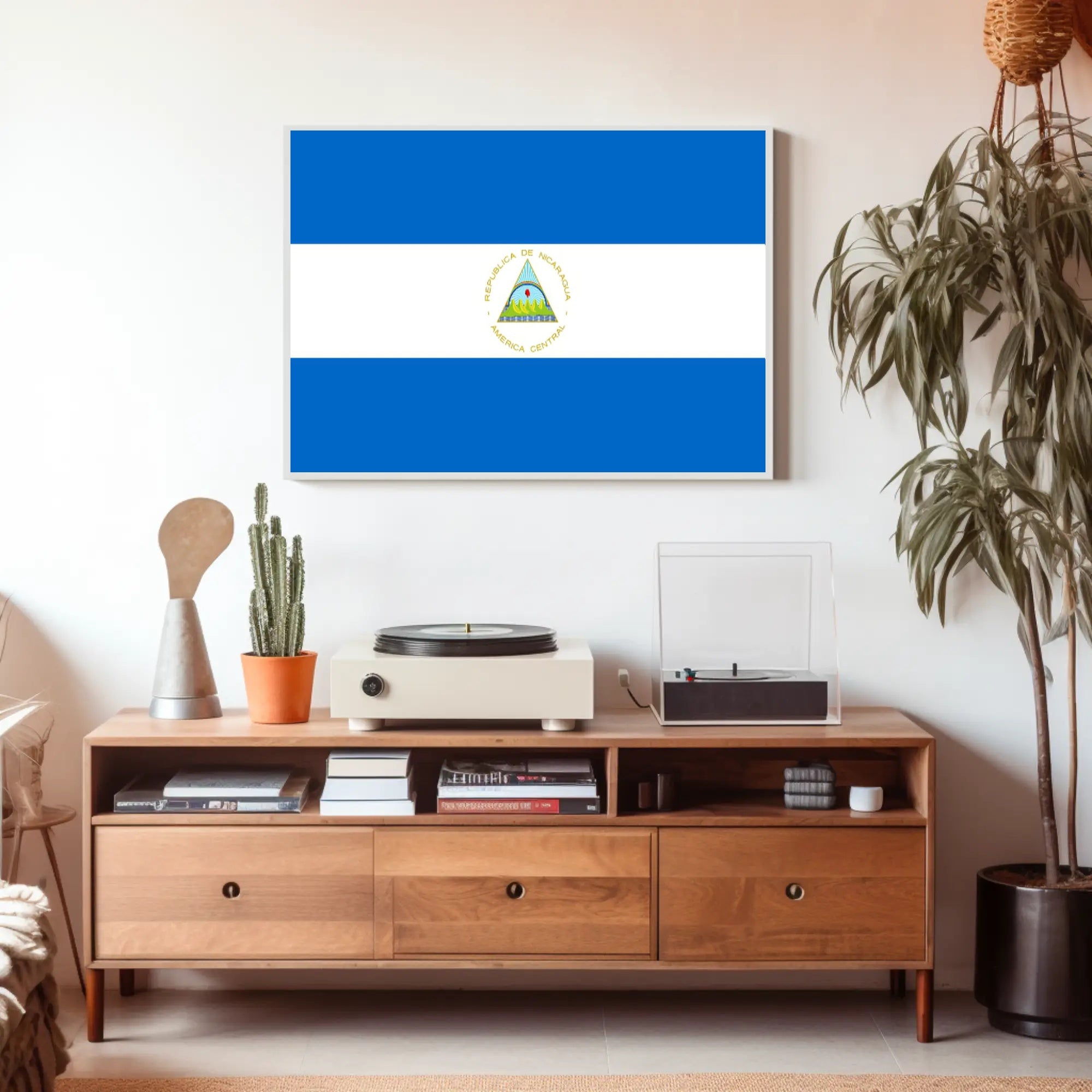 Nicaraguan National Flag Representation Country Flag Poster PosterGoat