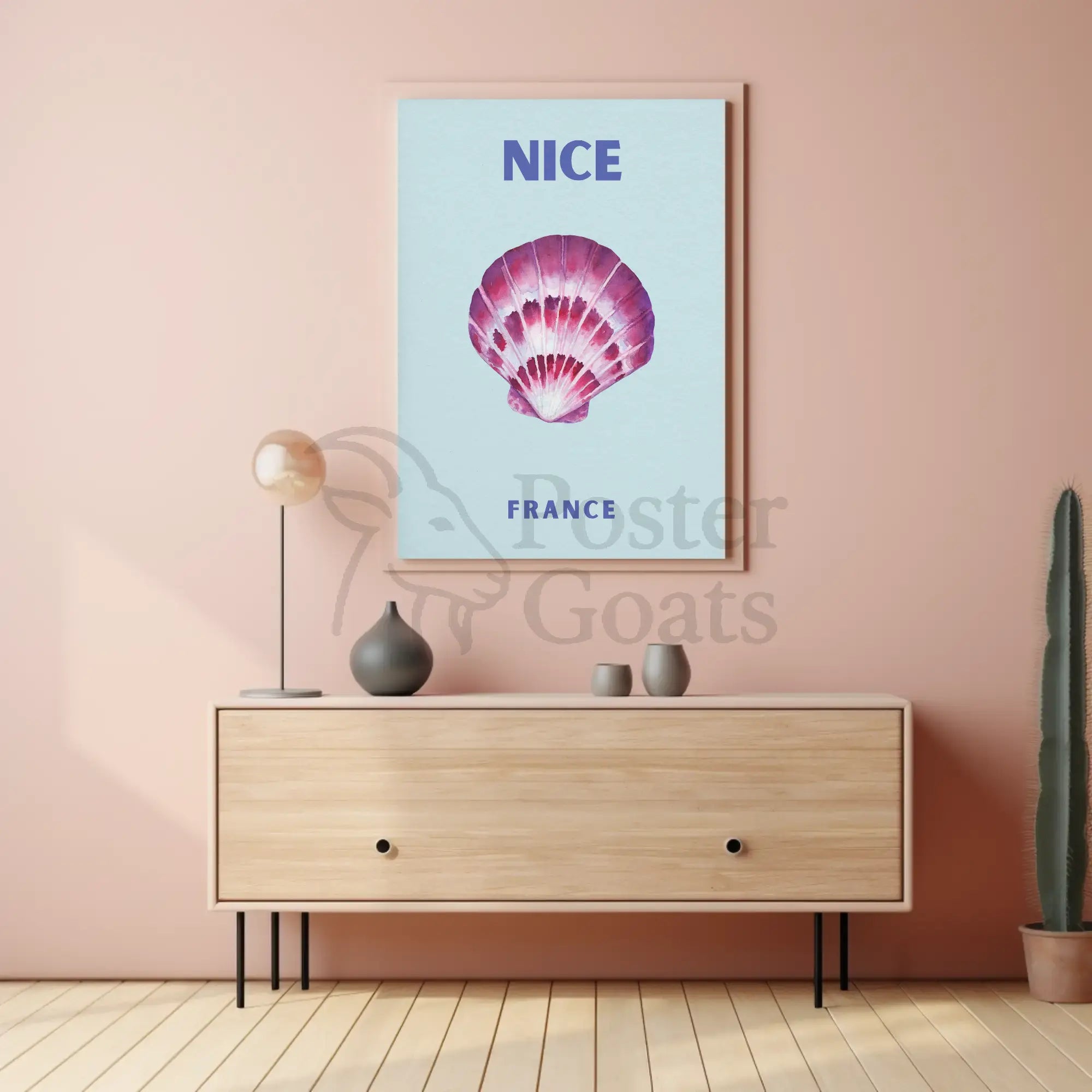 Nice France Coastal Serenity Travel Poster PosterGoat