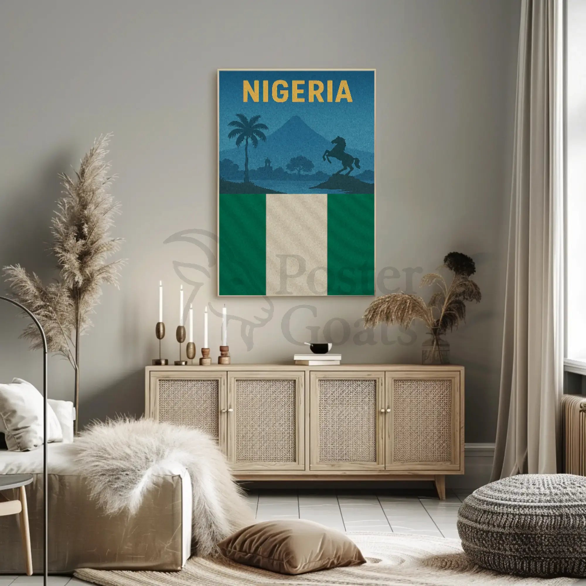 Nigeria Landscape: Vintage Scenic Heritage Travel Poster PosterGoat