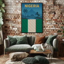 Nigeria Landscape: Vintage Scenic Heritage Travel Poster PosterGoat