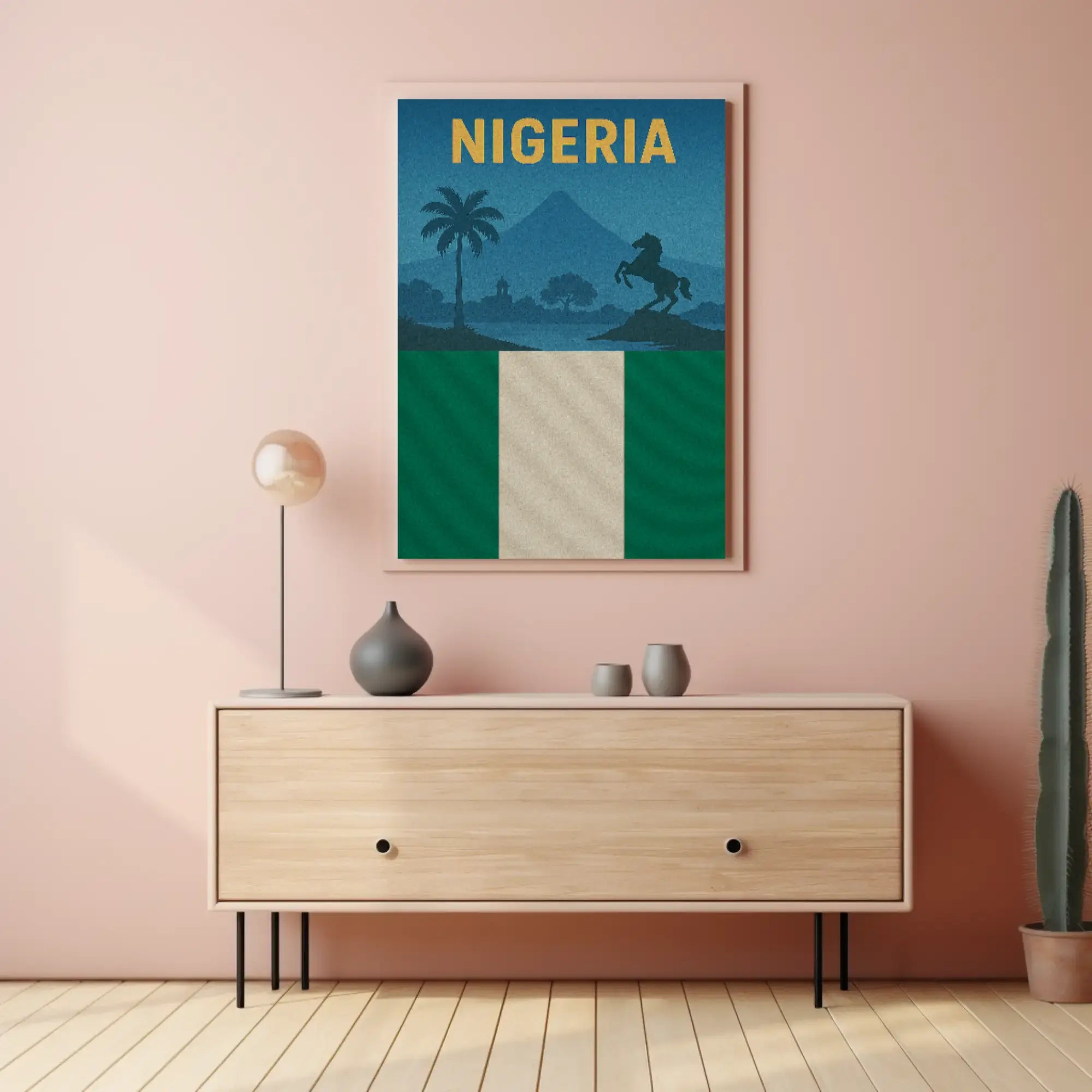 Nigeria Landscape: Vintage Scenic Heritage Travel Poster PosterGoat