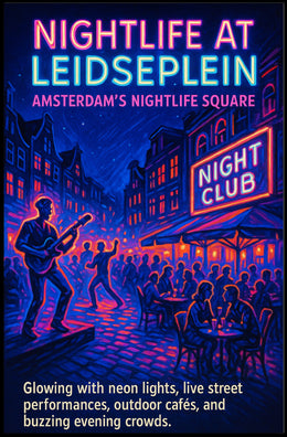 Nightlife at Leidseplein Poster PosterGoat
